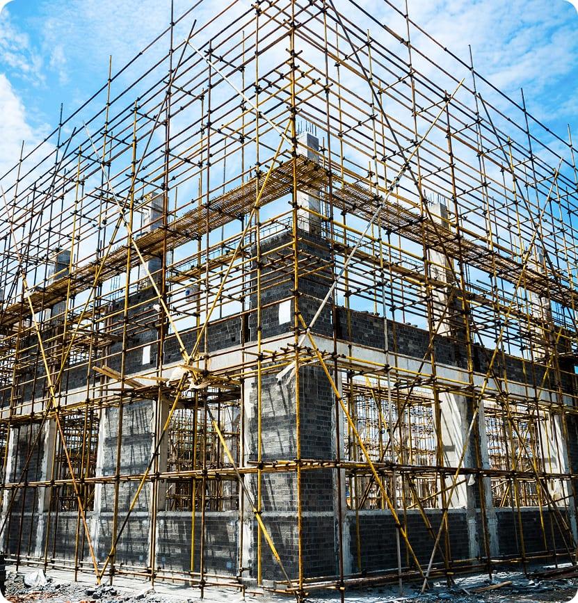 K. Salam Group construction site with scaffolding